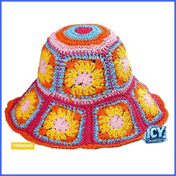 Straw Bucket Hat Foldable Sun Hat Fishing Beach Gardening Outdoor main image 7